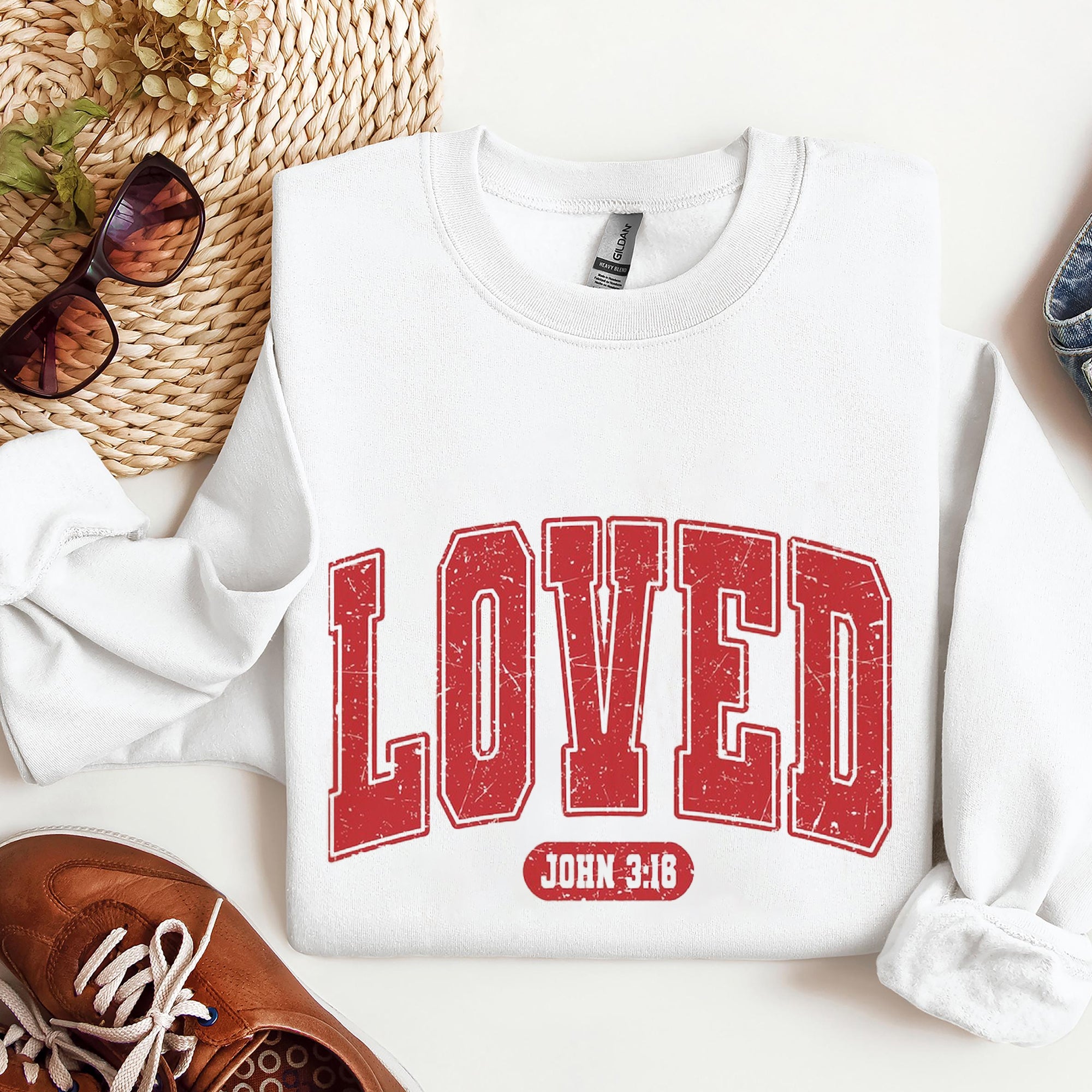 Christian Valentines Sweatshirt, Loved Sweatshirt, Christian Valentines Day Shirt, Jesus Valentines. ILAF07